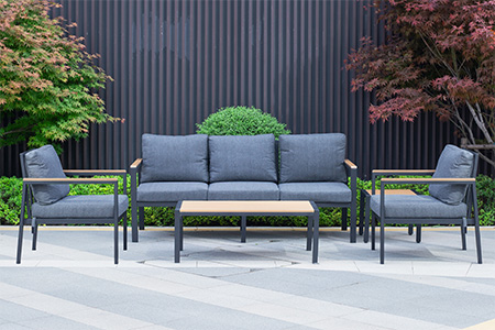 HUSEN Metal frame + thick cushions outdoor sofa set