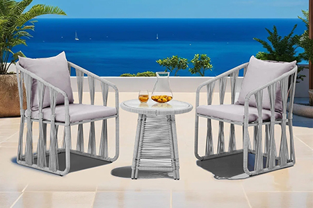 WYHS-3 Piece Patio Rattan Bistro Set