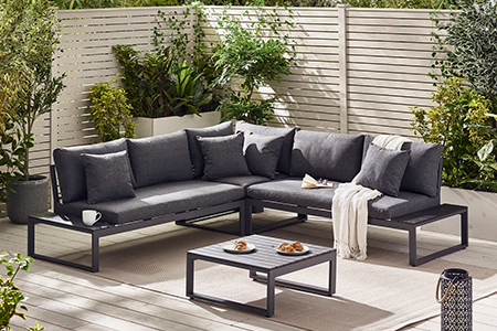 WYHS-Outdoor 6 Person Corner Sofa Set for Modern Gardens